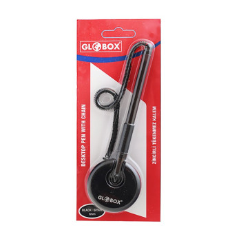 GLOBOX 1035 ZİNCİRLİ TÜKENMEZ KALEM SİYAH *24