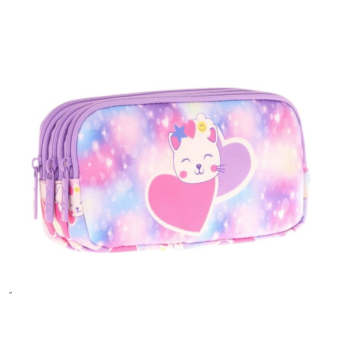 KAUKKO KIDS&LOVE 3 BÖLMELİ KALEMİ (SHINE CAT)