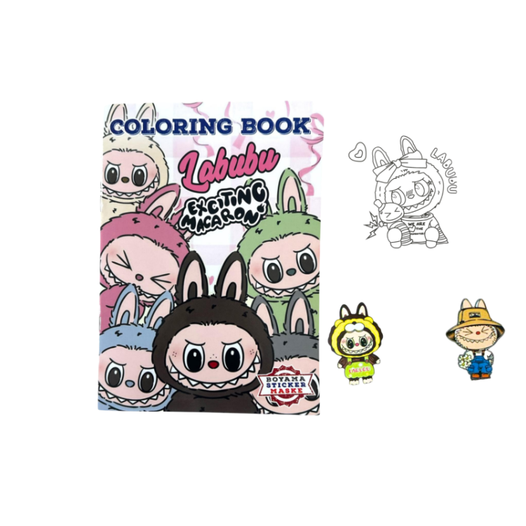 SİNGLE COLOR 17X24  LABUBU STİCKER DEFTER 12Lİ