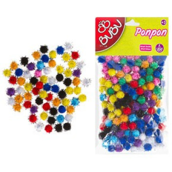 BUBU BU-BU00111 SİMLİ PONPON 1CM 24'LÜ 200 ADET BUBU BU-BU00111 SİMLİ PONPON 1CM 24'LÜ 200 ADET