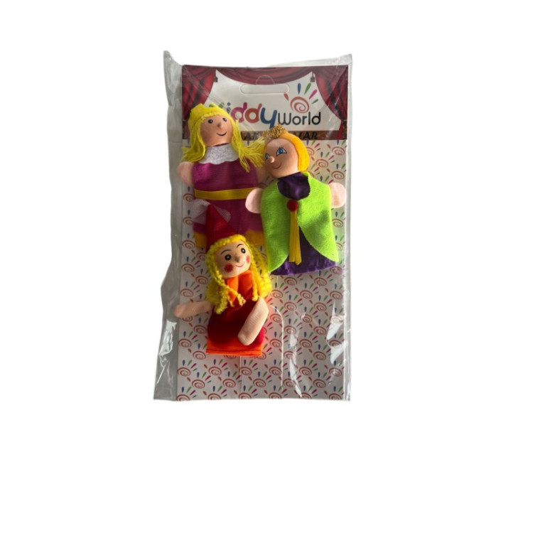 WORLD-01479 AHŞAP PARMAK KUKLA 3LÜ