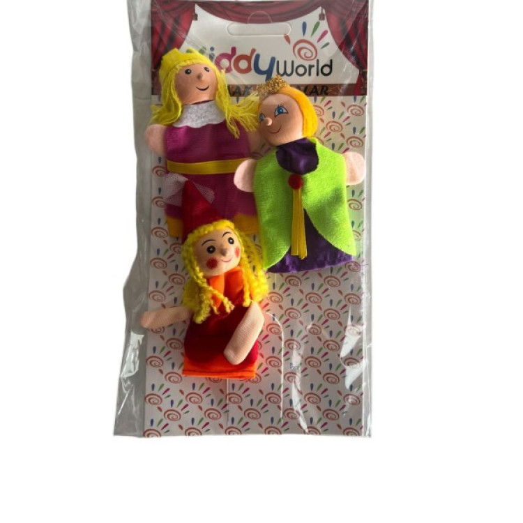 WORLD-01479 AHŞAP PARMAK KUKLA 3LÜ