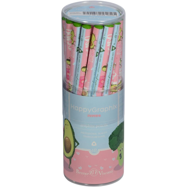 HAPPY GRAPHİX 21-0062-15 JUMBO KURŞUN KALEM  4B 3,5MM AVOKADO 30LU PAKET
