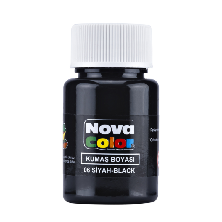 NOVA COLOR NC-164 KUMAŞ BOYASI ŞİŞE SİYAH 12'Lİ *24
