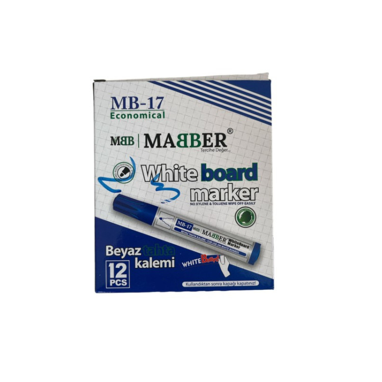 MABER MB-17 EKONOMİK TAHTA KALEMİ 12'Lİ MAVİ