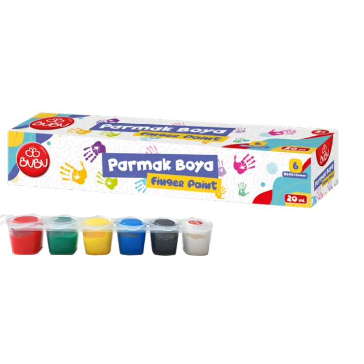 BUBU PARMAK BOYA 6 RENK 20 ML *48