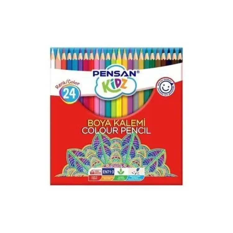 PENSAN 56324 KIDZ KURU BOYA 24 RENK 6LI TAM BOYA KALEMİ*24
