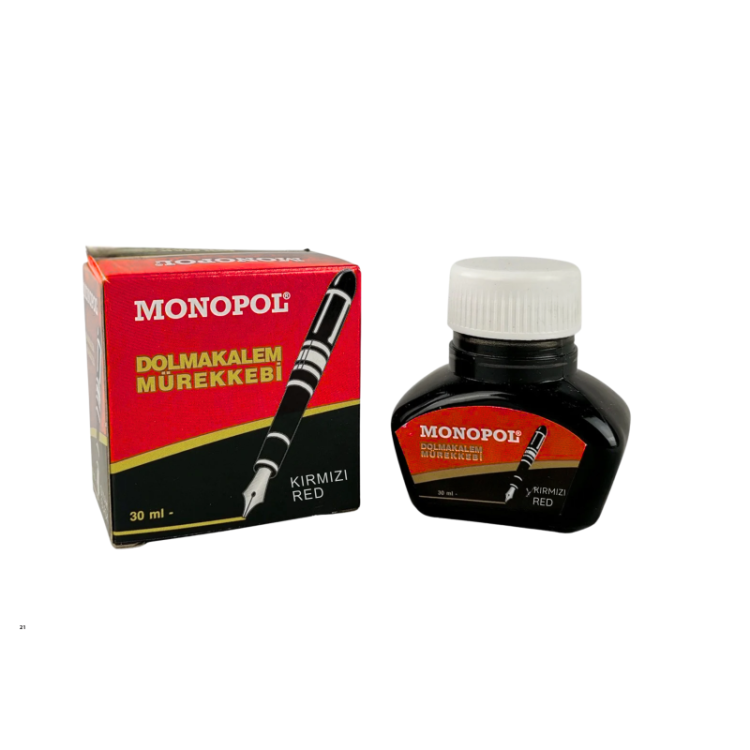 MONOPOL 1112 YAZI  MÜREKKEBİ  KIRMIZI 12Lİ*12