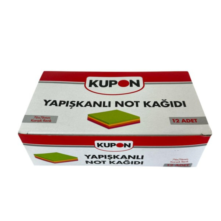 KUPON KYP-500 YAPIŞKANLI POSTİT KARIŞIK 12Lİ*36