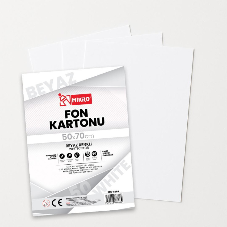 MİKRO RFK-8866 50X70 160GR BEYAZ FON KARTONU 50Lİ *20
