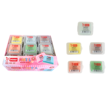 MİKRO HS-22Y PASTEL KUTULU RENKLİ HAMUR SİLGİ 36'LI PAKET >