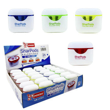 MİKRO MK-2060 SHARPODS ÇİFT BIÇAKLI KALEMTIRAŞ 24'LÜ MİKRO MK-2060 SHARPODS ÇİFT BIÇAKLI KALEMTIRAŞ 24'LÜ