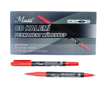 MASİS PERMANENT CD KALEMİ KIRMIZI 12'Lİ PAKET*12 > MASİS PERMANENT CD KALEMİ KIRMIZI 12'Lİ PAKET*12 >