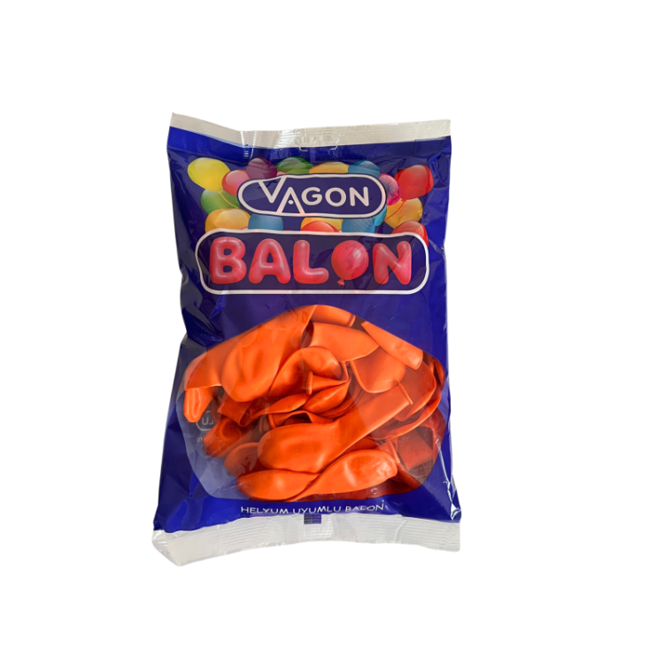 VAGON 8008 TURUNCU RENK BALON 100'LÜ*30