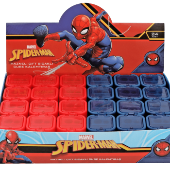 KAMP.SPIDERMAN HAZNELİ ÇİFT BIÇAKLI CUBE KALEMTIRAŞ WEB1-WEB2 24'LÜ ^*30 KAMP.SPIDERMAN HAZNELİ ÇİFT BIÇAKLI CUBE KALEMTIRAŞ WEB1-WEB2 24'LÜ ^*30