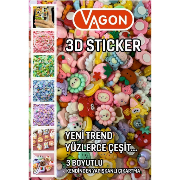 VAGON 3027 YAPIŞKANLI PLASTİK MİNİ AKSESUAR 200LÜ