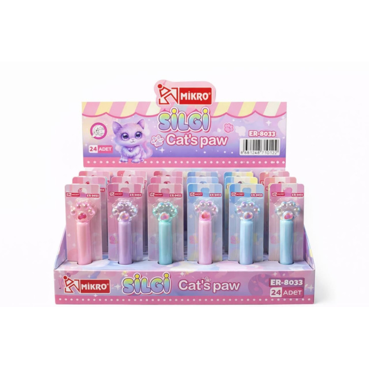 MİKRO ER-8033 CATS PAW FÜGÜRLÜ SİLGİ 24LÜ