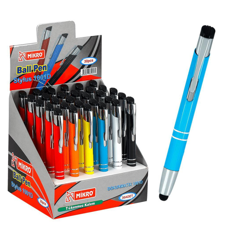 MİKRO 1001D-30 DOKUN. METAL TÜKEN KALEM 30LU*24 MİKRO 1001D-30 DOKUN. METAL TÜKEN KALEM 30LU*24