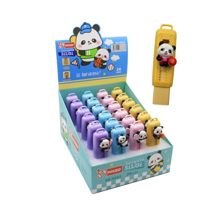 MİKRO ER-9502 SÜRGÜLÜ SİLGİ PANDA 24'LÜ