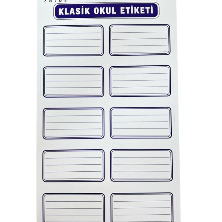 SVN BLİSTERLİ KLASİK OKUL ETİKETİ 3 LÜ 50li PAKET*50