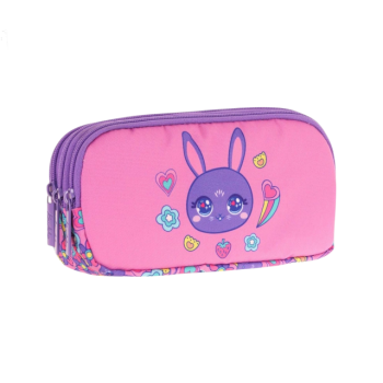 KAUKKO KIDS&LOVE 3 BÖLMELİ KALEM ÇANTASI(SHINE RABBIT)