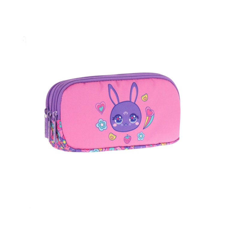 KAUKKO KIDS&LOVE 3 BÖLMELİ KALEM ÇANTASI(SHINE RABBIT)