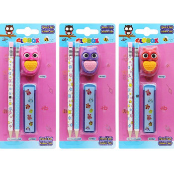 GLOBOX 2563 VERSATİL KALEM MIN VE 3D SİLGİ SET 12'Lİ*12