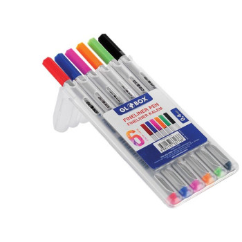 GLOBOX 3176 FINELINER KALEM 6 RENK 12'Lİ *12