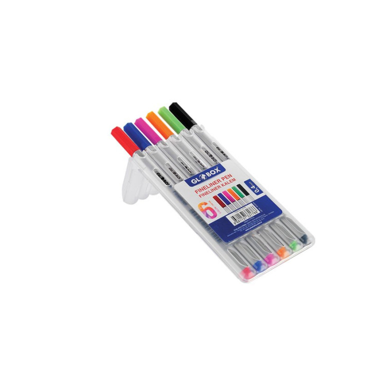 GLOBOX 3176 FINELINER KALEM 6 RENK 12Lİ *12