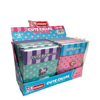MİKRO GN-625 CUTE CHARS GÜNLÜK DEFTER 12 Lİ