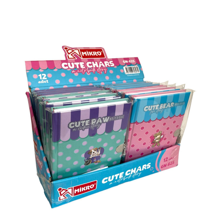MİKRO GN-625 CUTE CHARS GÜNLÜK DEFTER 12 Lİ
