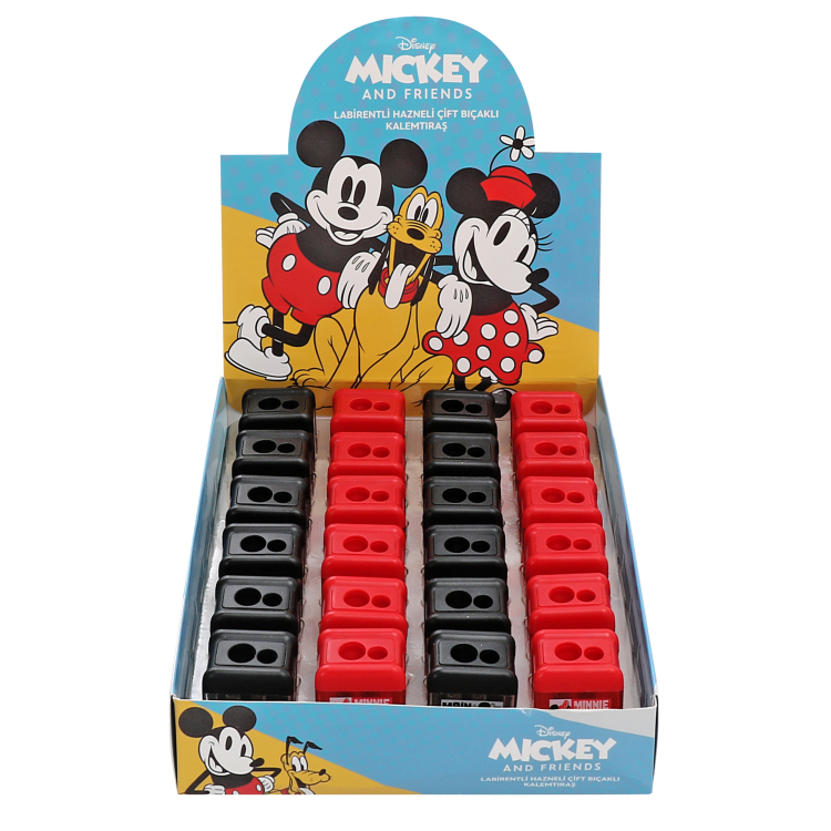 KAMP.MINNIE&MICKEY LABİRENTLİ HAZNELİ ÇİFT BIÇAKLI KALEMTIRAŞ M&M 24'LÜ ^*720