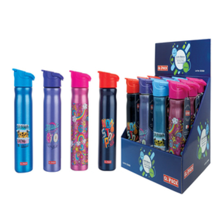 GLOBOX 1140 BASKILI ÇELİK MATARA 500ML 12'Lİ *4 >