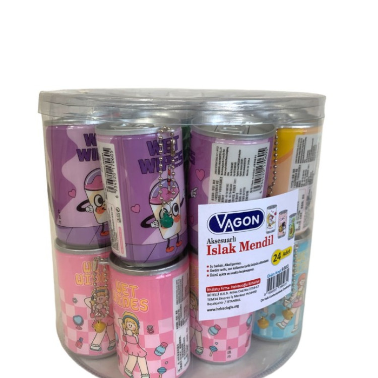 VAGON 9503 ISLAK MENDİL ANAHTARLIKLI 24LÜ*16 >