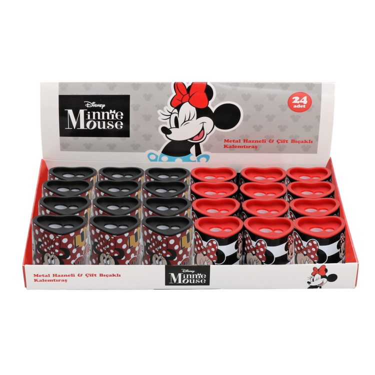 OTTO.40436B MINNIE METAL HAZNELİ ÇİFT BIÇAKLI KALEMTRAŞ ICON 24'LÜ ^ *16