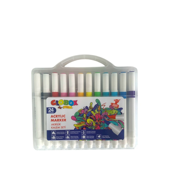 GLOBOX 3686 AKRİLİK KALEM SETİ 24LÜ *64