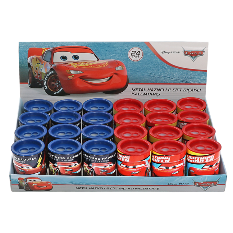 OTTO.40436E CARS METAL HAZNELİ ÇİFT BIÇAKLI KALEMTRAŞ 24LÜ ^*384