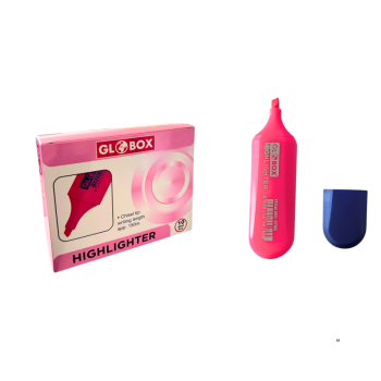 GLOBOX 6788 HIGHLIGHTER FOSFORLU KALEM 10'LU -PEMBE