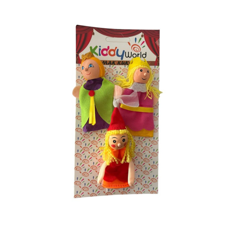 WORLD-01479 AHŞAP PARMAK KUKLA 3LÜ