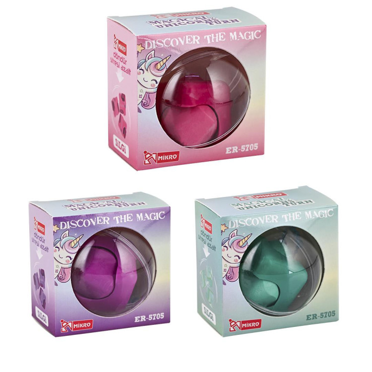 MİKRO ER-5705 MAGICAL UNICORNS TURN SİLGİ 18'Lİ KIZ *6
