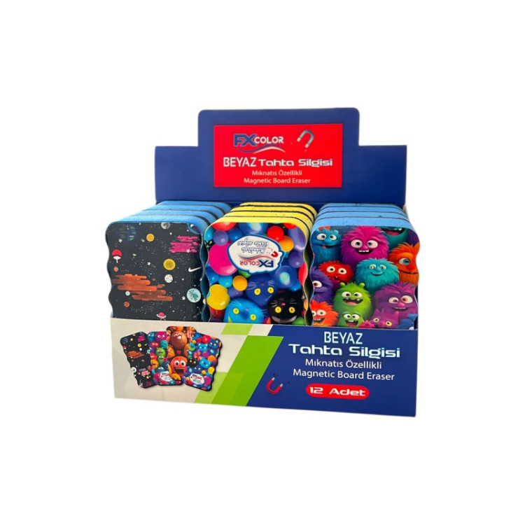 FX COLORS BTS-1122 EVA MIKNATISLI TAHTA SİLGİSİ 12Lİ*60