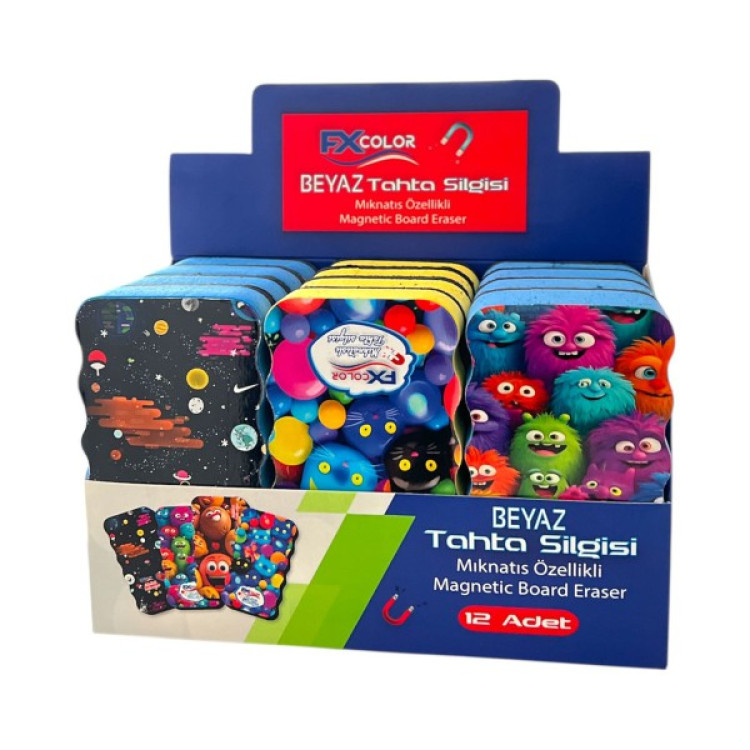 FX COLORS BTS-1122 EVA MIKNATISLI TAHTA SİLGİSİ 12Lİ*60