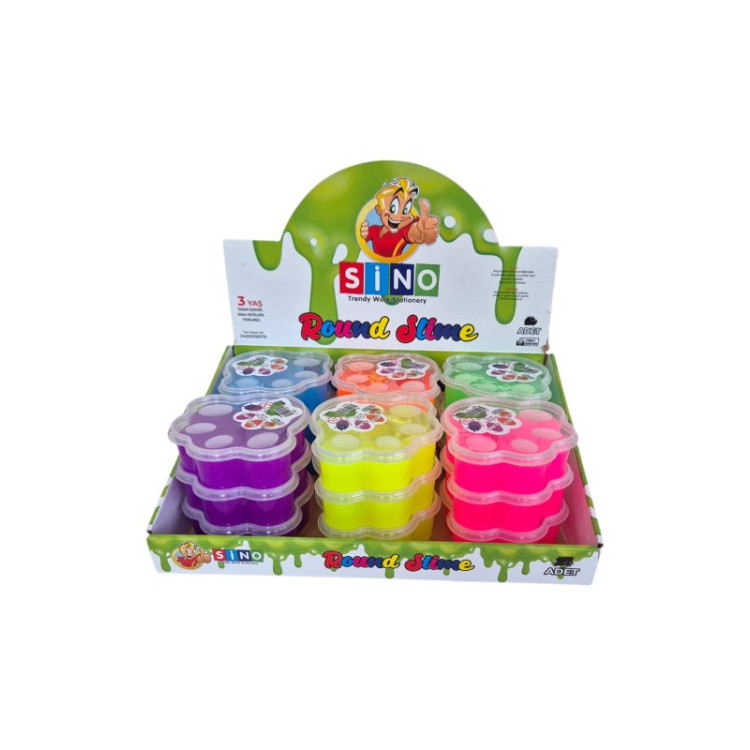 SİNO SLM-0085 PATİ KUTULU NEON SLİME 140 GR 18Lİ *10