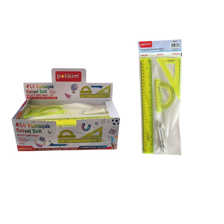 POLİKİM 4LÜ YUMUŞAK CETVEL SETİ 24LÜ*288