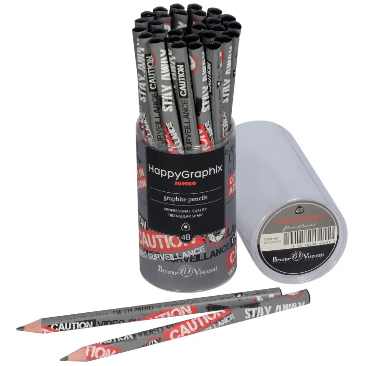 HAPPY GRAPHİX 21-0062-12 JUMBO KURŞUN KALEM  4B 3,5MM KAMERA 30LU