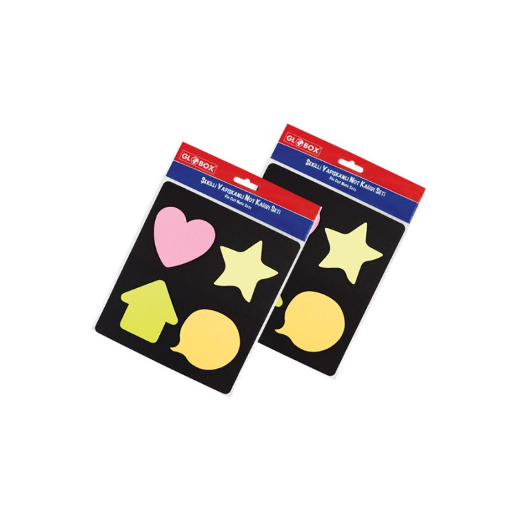 GLOBOX ŞEKİLLİ YAPIŞKANLI NOT KAĞIDI 4LÜ ETİKET 24LÜ