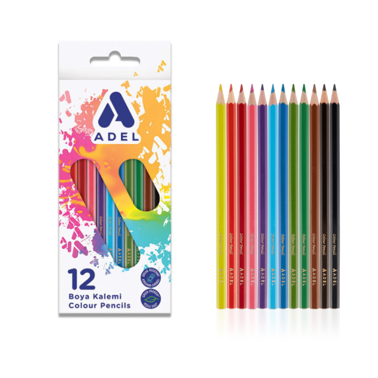 ADEL 12 RENK TAM BOY KURUBOYA 12'Lİ