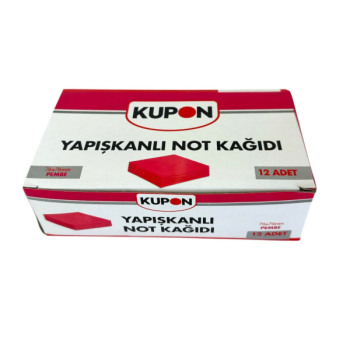 KUPON KYP-502 YAPIŞKANLI POSTİT PEMBE 12'Lİ *36 KUPON KYP-502 YAPIŞKANLI POSTİT PEMBE 12'Lİ *36