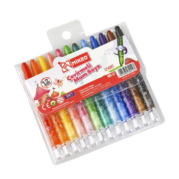 MİKRO MB-13 ÇEVİRMELİ MUM BOYA 12 RENK 12'Lİ *12