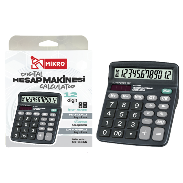 MİKRO CL-8855 HESAP MAKİNESİ 12DİGİT
